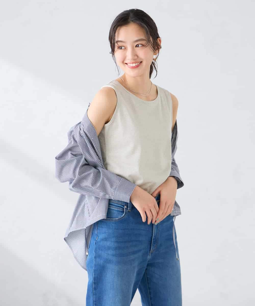 K2KGD08019 a.v.v(アー・ヴェ・ヴェ) 【前後2WAY】ラメタンクトップ グレージュ