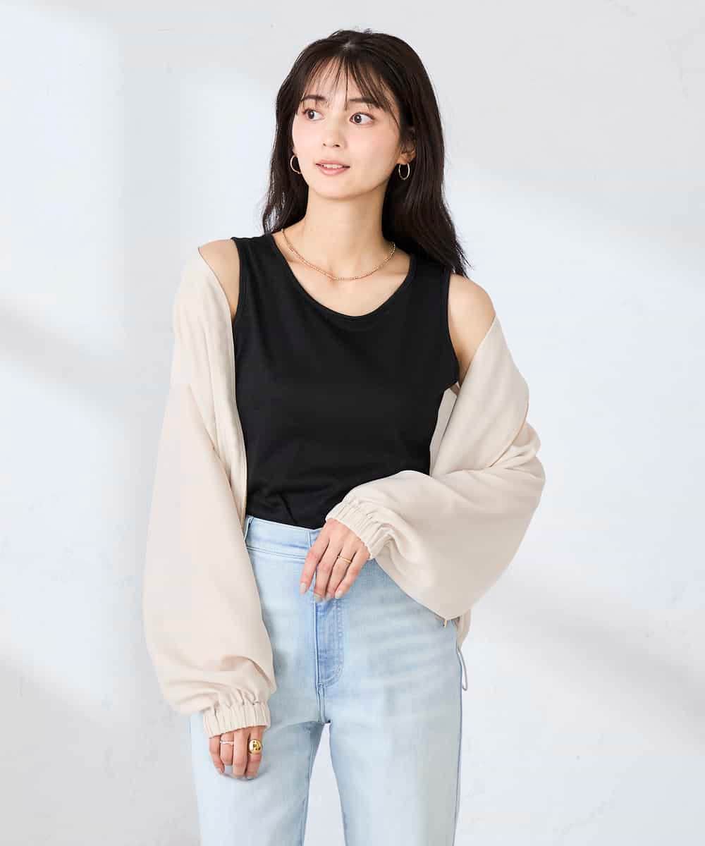 K2KGD08019 a.v.v(アー・ヴェ・ヴェ) 【前後2WAY】ラメタンクトップ ブラック