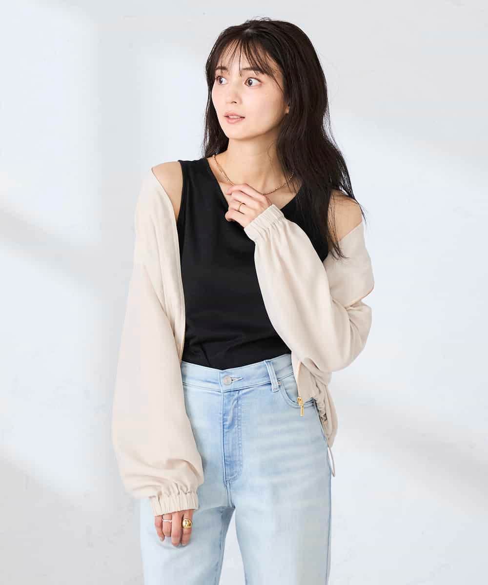 K2KGD08019 a.v.v(アー・ヴェ・ヴェ) 【前後2WAY】ラメタンクトップ ブラック