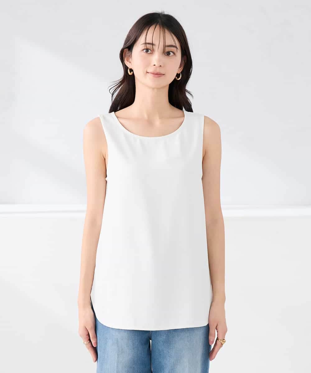 K2KGD10024 a.v.v(アー・ヴェ・ヴェ) 【イージーケア】ラウンドヘムロングタンクトップ グレージュ