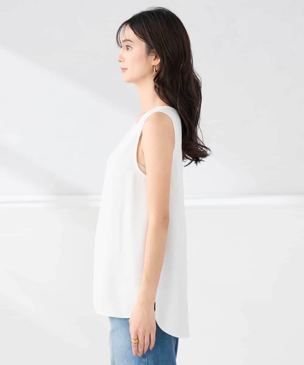 K2KGD10024 a.v.v(アー・ヴェ・ヴェ) 【イージーケア】ラウンドヘムロングタンクトップ グレージュ