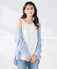 K2KGD10024 a.v.v(アー・ヴェ・ヴェ) 【イージーケア】ラウンドヘムロングタンクトップ ホワイト