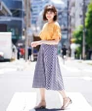 K2KGD11029 a.v.v(アー・ヴェ・ヴェ) フレアスリーブシルケッティ[WEB限定サイズ] オレンジ