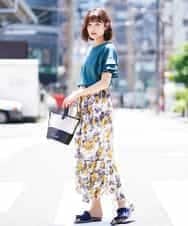 K2KGD11029 a.v.v(アー・ヴェ・ヴェ) フレアスリーブシルケッティ[WEB限定サイズ] オレンジ