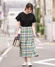 K2KGD11029 a.v.v(アー・ヴェ・ヴェ) フレアスリーブシルケッティ[WEB限定サイズ] オレンジ