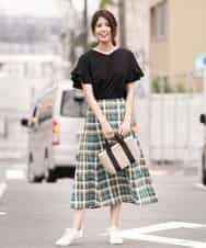K2KGD11029 a.v.v(アー・ヴェ・ヴェ) フレアスリーブシルケッティ[WEB限定サイズ] オレンジ