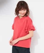 K2KGD11029 a.v.v(アー・ヴェ・ヴェ) フレアスリーブシルケッティ[WEB限定サイズ] オレンジ