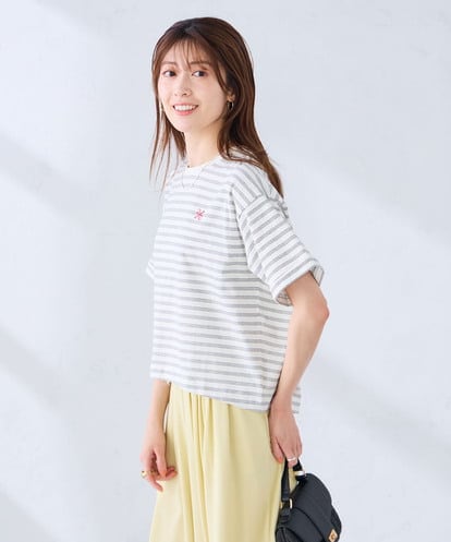 K2KGD25024 a.v.v 大人のクロップド刺繍Tシャツ【UVカット・接触冷感】