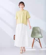 K2KGD25024 a.v.v(アー・ヴェ・ヴェ) 大人のクロップド刺繍Tシャツ【UVカット・接触冷感】 ライトイエロー