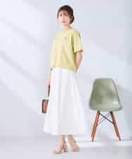K2KGD25024 a.v.v(アー・ヴェ・ヴェ) 大人のクロップド刺繍Tシャツ【UVカット・接触冷感】 ライトイエロー