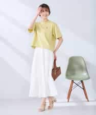 K2KGD25024 a.v.v(アー・ヴェ・ヴェ) 大人のクロップド刺繍Tシャツ【UVカット・接触冷感】 ライトイエロー