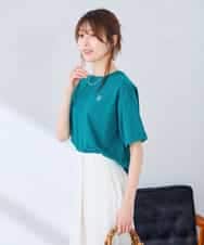 K2KGD25024 a.v.v(アー・ヴェ・ヴェ) 大人のクロップド刺繍Tシャツ【UVカット・接触冷感】 ライトイエロー