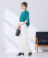 K2KGD25024 a.v.v(アー・ヴェ・ヴェ) 大人のクロップド刺繍Tシャツ【UVカット・接触冷感】 ライトイエロー