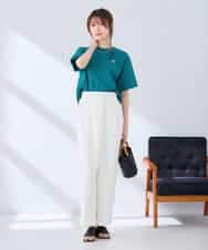 K2KGD25024 a.v.v(アー・ヴェ・ヴェ) 大人のクロップド刺繍Tシャツ【UVカット・接触冷感】 ライトイエロー