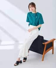 K2KGD25024 a.v.v(アー・ヴェ・ヴェ) 大人のクロップド刺繍Tシャツ【UVカット・接触冷感】 ライトイエロー