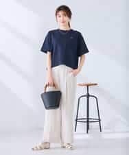 K2KGD25024 a.v.v(アー・ヴェ・ヴェ) 大人のクロップド刺繍Tシャツ【UVカット・接触冷感】 ライトイエロー