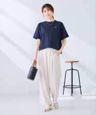 K2KGD25024 a.v.v(アー・ヴェ・ヴェ) 大人のクロップド刺繍Tシャツ【UVカット・接触冷感】 ライトイエロー