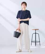 K2KGD25024 a.v.v(アー・ヴェ・ヴェ) 大人のクロップド刺繍Tシャツ【UVカット・接触冷感】 ライトイエロー