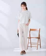 K2KGD25024 a.v.v(アー・ヴェ・ヴェ) 大人のクロップド刺繍Tシャツ【UVカット・接触冷感】 ライトイエロー