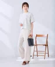 K2KGD25024 a.v.v(アー・ヴェ・ヴェ) 大人のクロップド刺繍Tシャツ【UVカット・接触冷感】 ライトイエロー