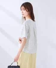 K2KGD25024 a.v.v(アー・ヴェ・ヴェ) 大人のクロップド刺繍Tシャツ【UVカット・接触冷感】 ライトイエロー