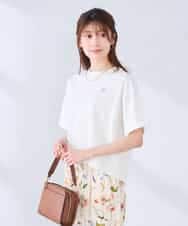 K2KGD25024 a.v.v(アー・ヴェ・ヴェ) 大人のクロップド刺繍Tシャツ【UVカット・接触冷感】 ライトイエロー
