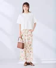 K2KGD25024 a.v.v(アー・ヴェ・ヴェ) 大人のクロップド刺繍Tシャツ【UVカット・接触冷感】 ライトイエロー