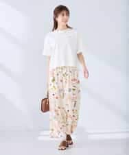 K2KGD25024 a.v.v(アー・ヴェ・ヴェ) 大人のクロップド刺繍Tシャツ【UVカット・接触冷感】 ライトイエロー