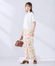K2KGD25024 a.v.v(アー・ヴェ・ヴェ) 大人のクロップド刺繍Tシャツ【UVカット・接触冷感】 ライトイエロー