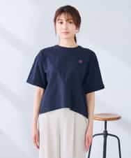 K2KGD25024 a.v.v(アー・ヴェ・ヴェ) 大人のクロップド刺繍Tシャツ【UVカット・接触冷感】 ライトイエロー
