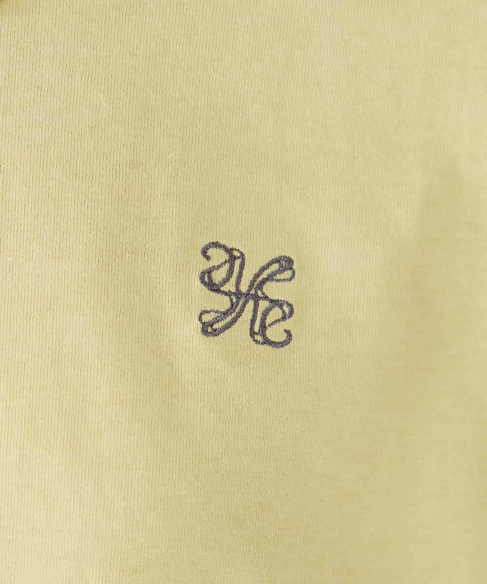 K2KGD25024 a.v.v(アー・ヴェ・ヴェ) 大人のクロップド刺繍Tシャツ【UVカット・接触冷感】 ライトイエロー