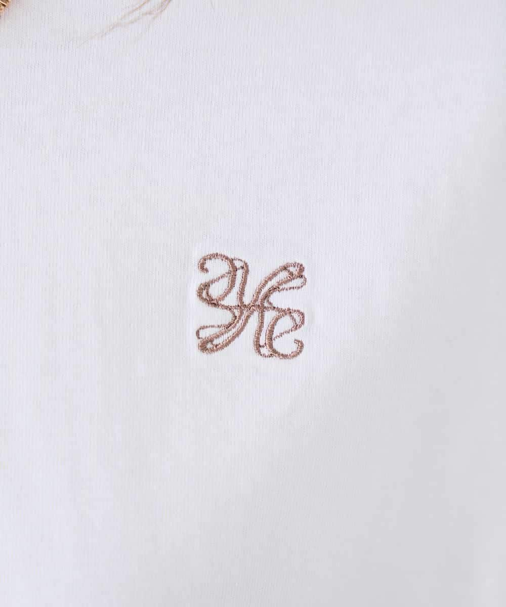 K2KGD25024 a.v.v(アー・ヴェ・ヴェ) 大人のクロップド刺繍Tシャツ【UVカット・接触冷感】 ライトイエロー