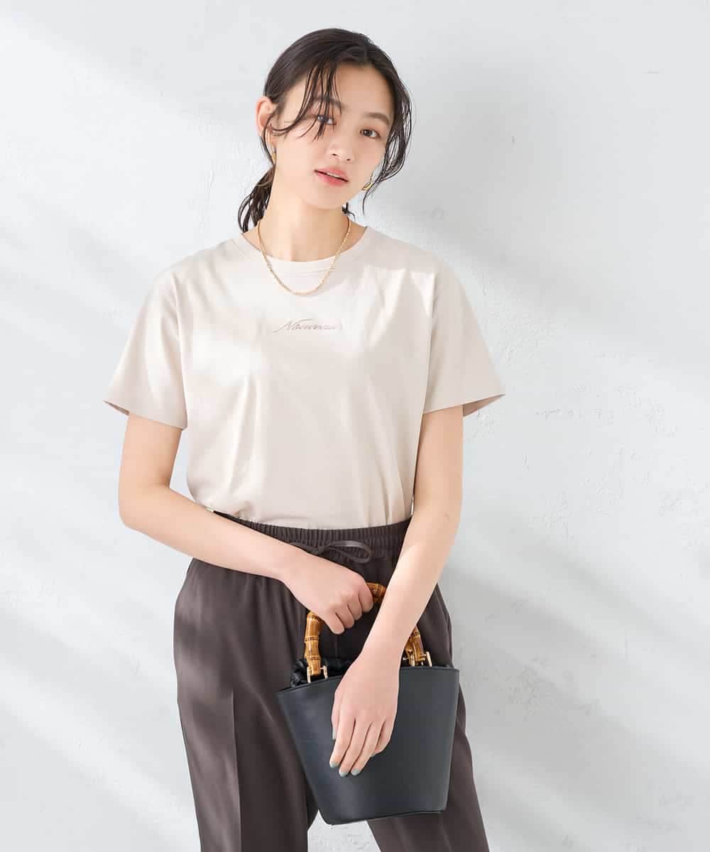 K2KGD28029 a.v.v(アー・ヴェ・ヴェ) 【UVカット/接触冷感】コンパクトロゴTシャツ グレージュ