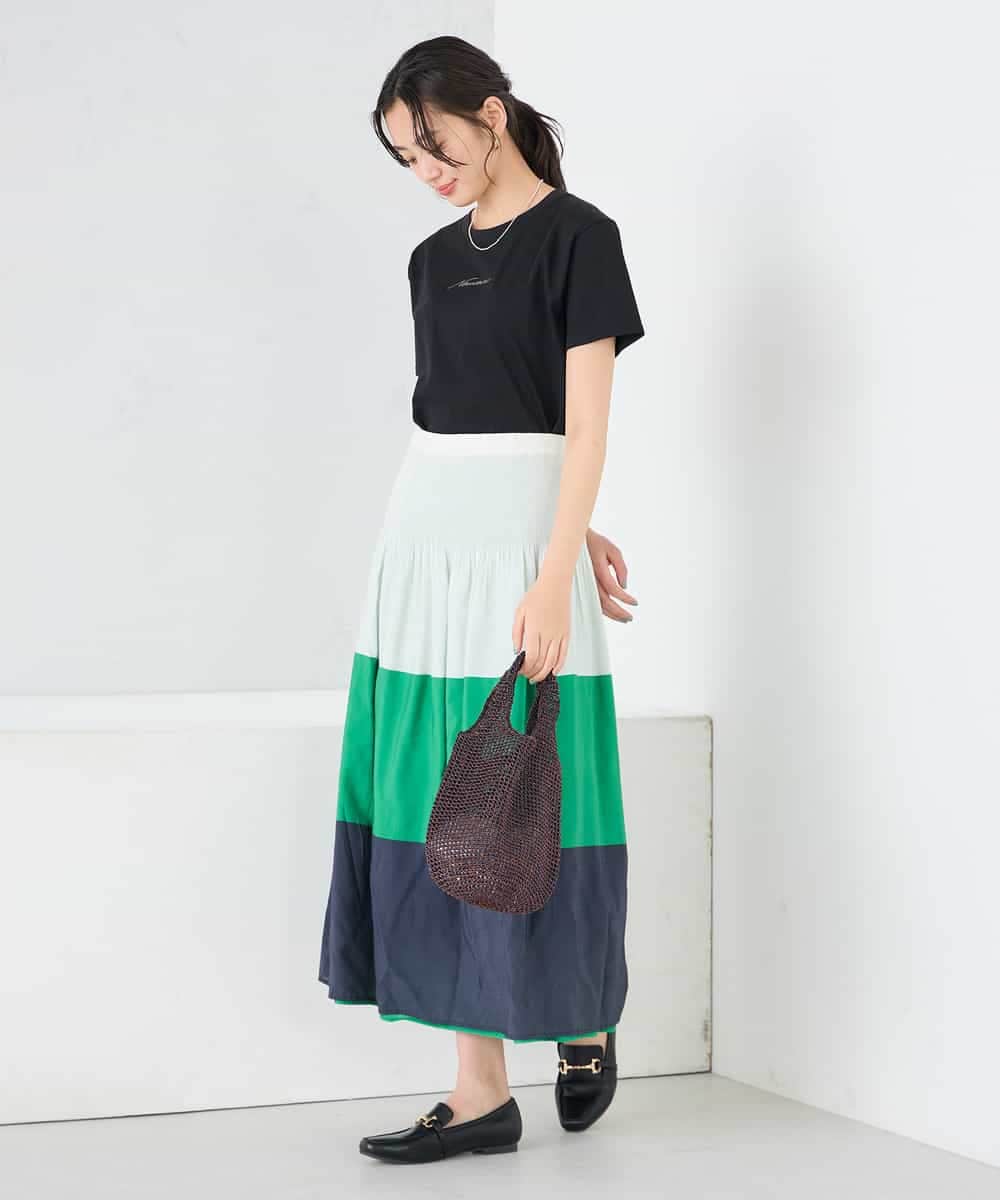 K2KGD28029 a.v.v(アー・ヴェ・ヴェ) 【UVカット/接触冷感】コンパクトロゴTシャツ グレージュ