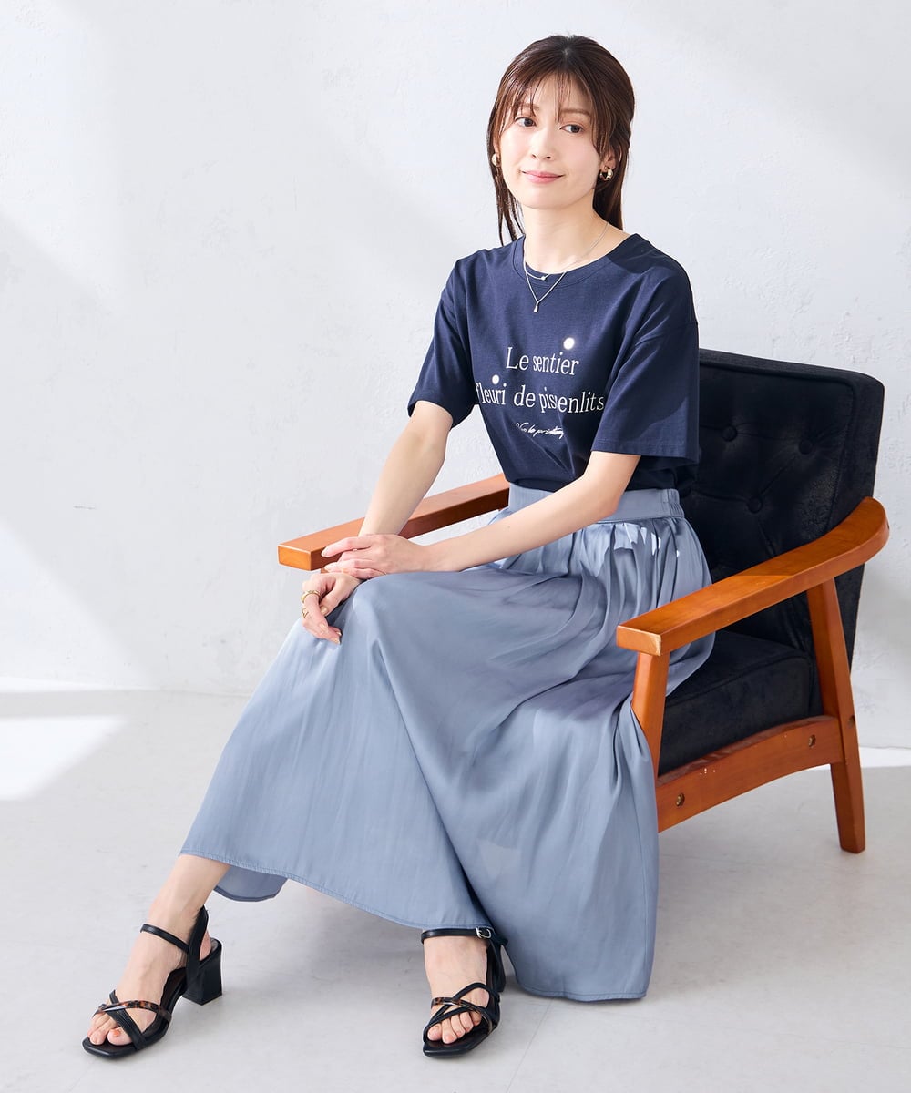 K2KGD29029 a.v.v(アー・ヴェ・ヴェ) 【UVカット/接触冷感】ロゴTシャツ ネイビー