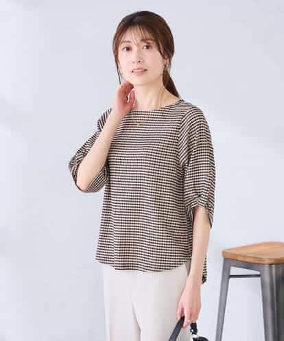 K2KGD30039 a.v.v ボーダー楊柳袖デザインカットソー