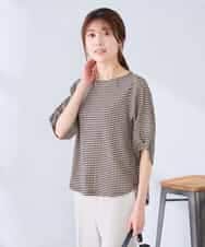 K2KGD30039 a.v.v(アー・ヴェ・ヴェ) ボーダー楊柳袖デザインカットソー ピンク