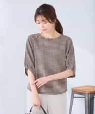 K2KGD30039 a.v.v(アー・ヴェ・ヴェ) ボーダー楊柳袖デザインカットソー ピンク