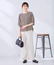 K2KGD30039 a.v.v(アー・ヴェ・ヴェ) ボーダー楊柳袖デザインカットソー ピンク