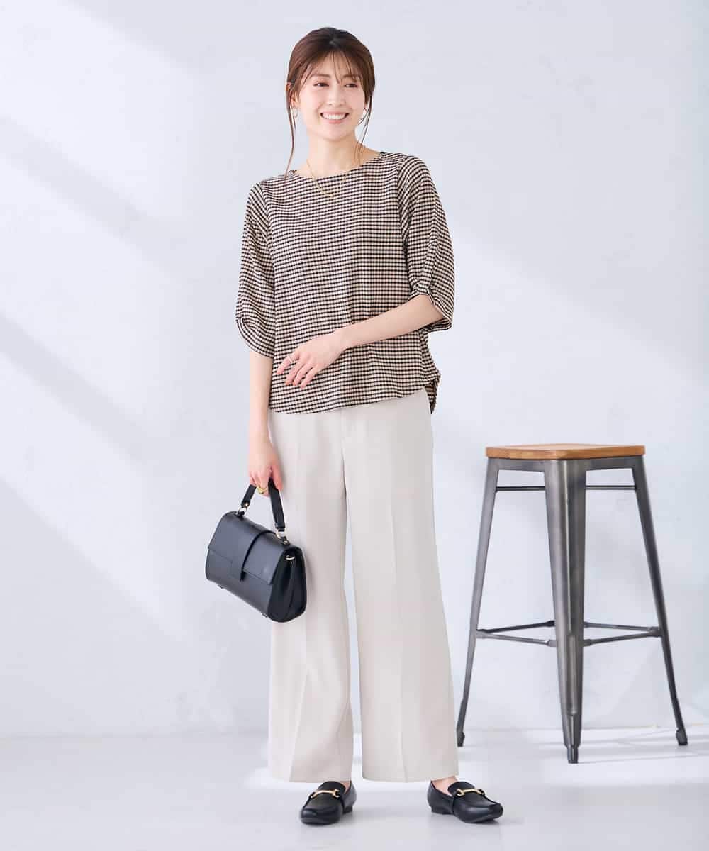 K2KGD30039 a.v.v(アー・ヴェ・ヴェ) ボーダー楊柳袖デザインカットソー ピンク