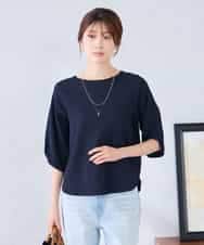 K2KGD30039 a.v.v(アー・ヴェ・ヴェ) ボーダー楊柳袖デザインカットソー ピンク