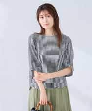 K2KGD30039 a.v.v(アー・ヴェ・ヴェ) ボーダー楊柳袖デザインカットソー ピンク