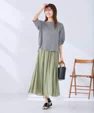 K2KGD30039 a.v.v(アー・ヴェ・ヴェ) ボーダー楊柳袖デザインカットソー ピンク