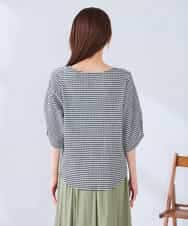 K2KGD30039 a.v.v(アー・ヴェ・ヴェ) ボーダー楊柳袖デザインカットソー ピンク