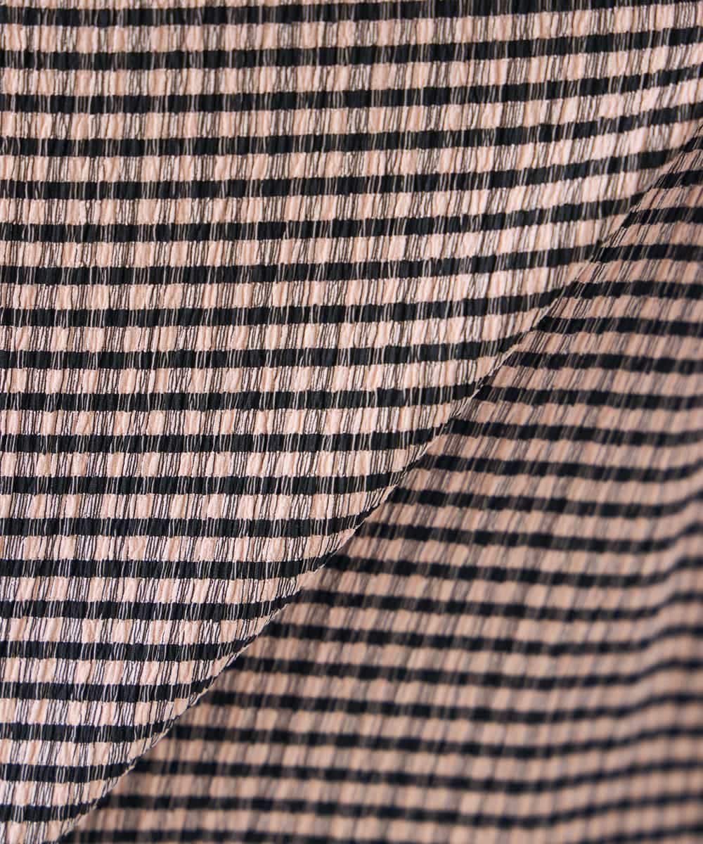 K2KGD30039 a.v.v(アー・ヴェ・ヴェ) ボーダー楊柳袖デザインカットソー ピンク