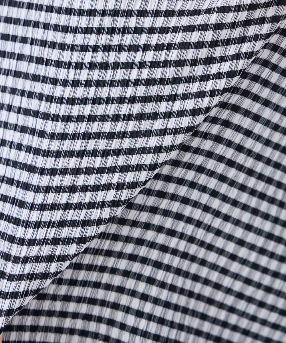 K2KGD30039 a.v.v(アー・ヴェ・ヴェ) ボーダー楊柳袖デザインカットソー ピンク