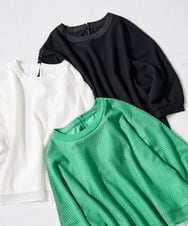 K2KGD31044 a.v.v(アー・ヴェ・ヴェ) 幾何レースドルマンカットソー グリーン