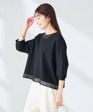 K2KGD31044 a.v.v(アー・ヴェ・ヴェ) 幾何レースドルマンカットソー ブラック