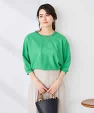 K2KGD31044 a.v.v(アー・ヴェ・ヴェ) 幾何レースドルマンカットソー グリーン