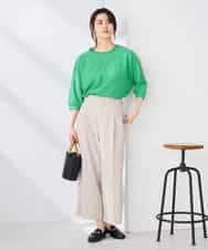 K2KGD31044 a.v.v(アー・ヴェ・ヴェ) 幾何レースドルマンカットソー グリーン